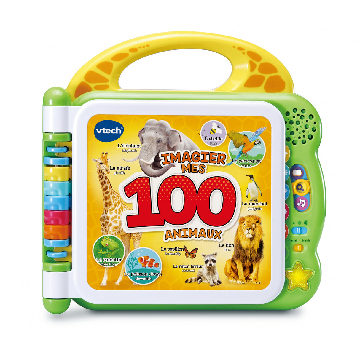VTECH - Mon Imagier Bilingue - 100 Animaux - Livre interactif bilingue - Pour Enfant - Pile - Multicolore