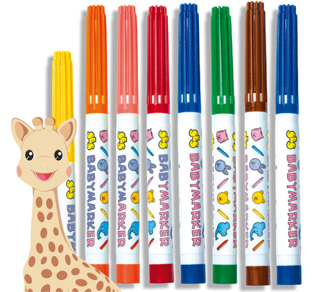SES Creative - My first - Sophie la girafe - Feutres pour bébé - Peinture bebe - Premier crayon  - Peinture a l eau bebe