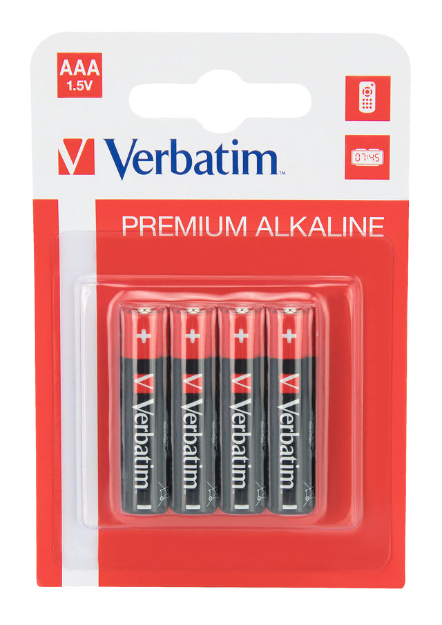 Lot de 4 piles Alcaline Verbatim Premium type AAA (LR03) 1,5V