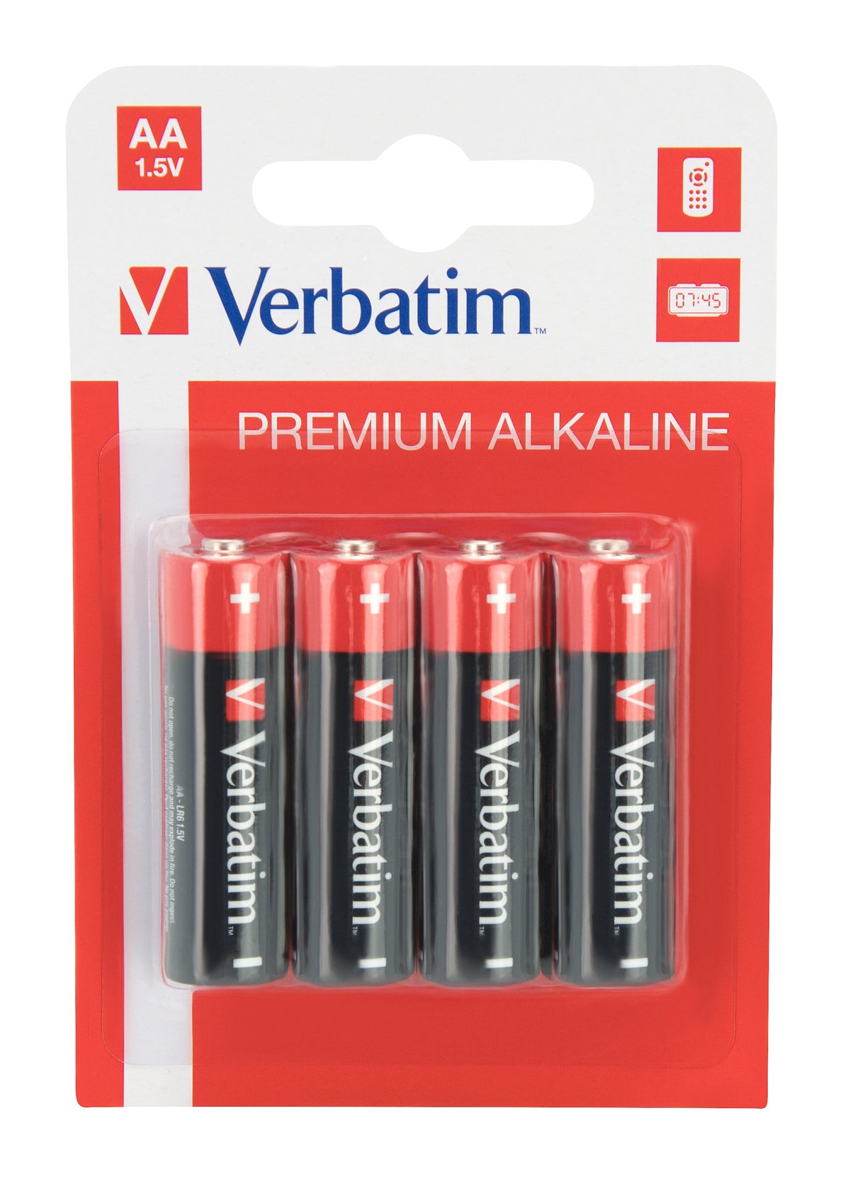 Lot de 4 piles Alcaline Verbatim Premium type AA (LR6) 1,5V