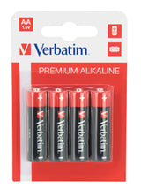 Lot de 4 piles Alcaline Verbatim Premium type AA (LR6) 1,5V