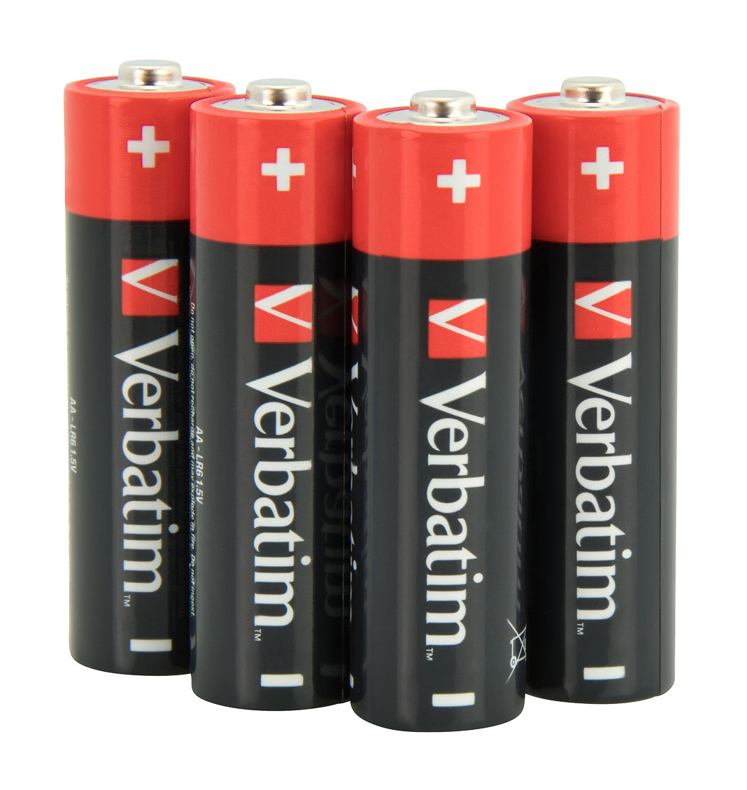 Lot de 4 piles Alcaline Verbatim Premium type AA (LR6) 1,5V