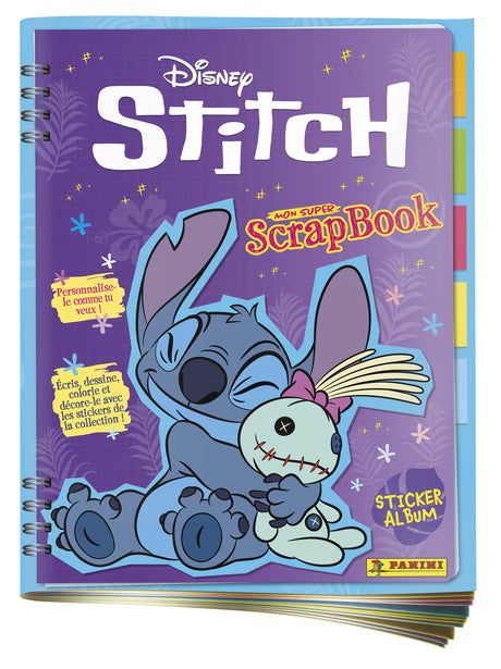Album + 3 pochettes - PANINI - STITCH 2 - MON SUPER SCRAPBOOK - 15 stickers
