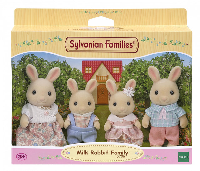 Poupée - SYLVANIAN FAMILIES - La famille Lapin Creme - Articulée et habillée avec soin
