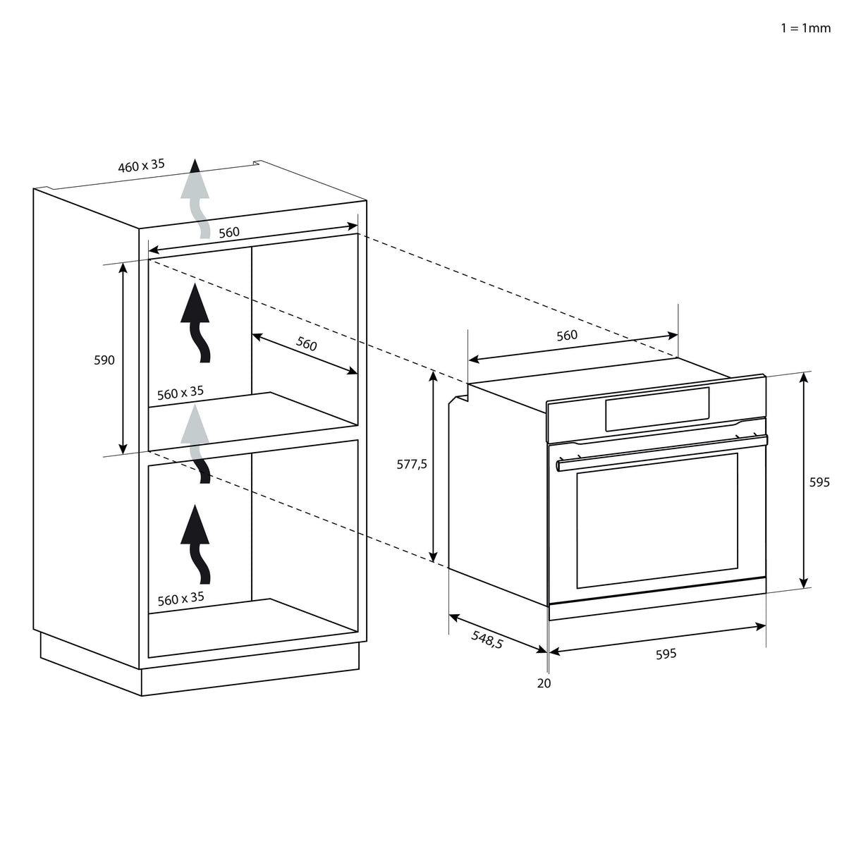 Four encastrable Pyrolyse - Chaleur tournante CANDY FICD X676 - 65L - Inox et noir - Classe A