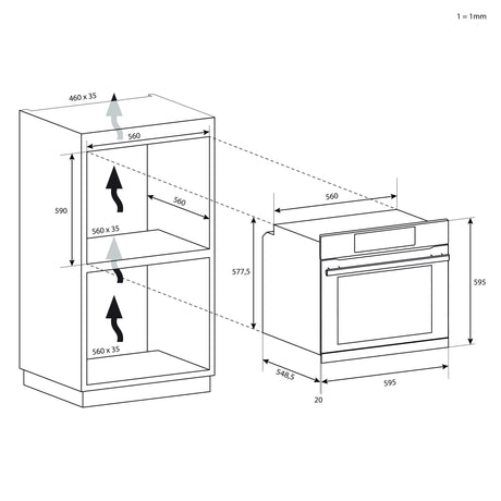 Four encastrable Pyrolyse - Chaleur tournante CANDY FICD X676 - 65L - Inox et noir - Classe A