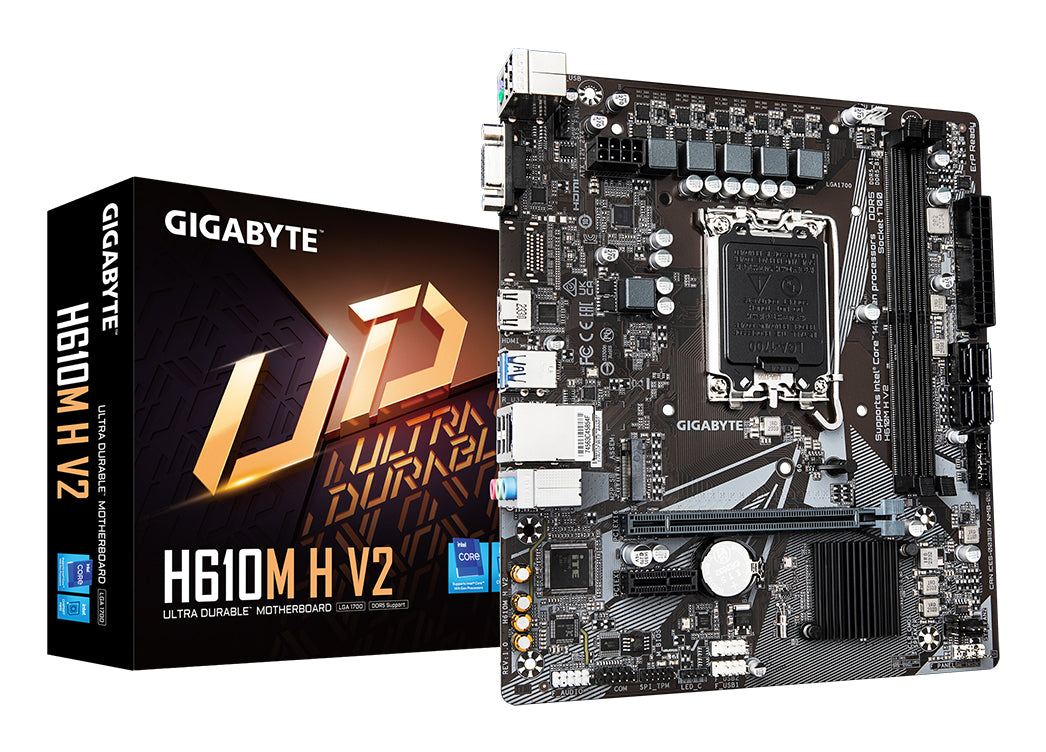 Carte Mère Gigabyte H610M H V2 DDR5 (Intel LGA 1700) Micro ATX