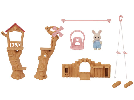 Figurine miniature - SYLVANIAN FAMILIES - La tyrolienne des bébés - Henry le bébé lapin creme - Multicolore