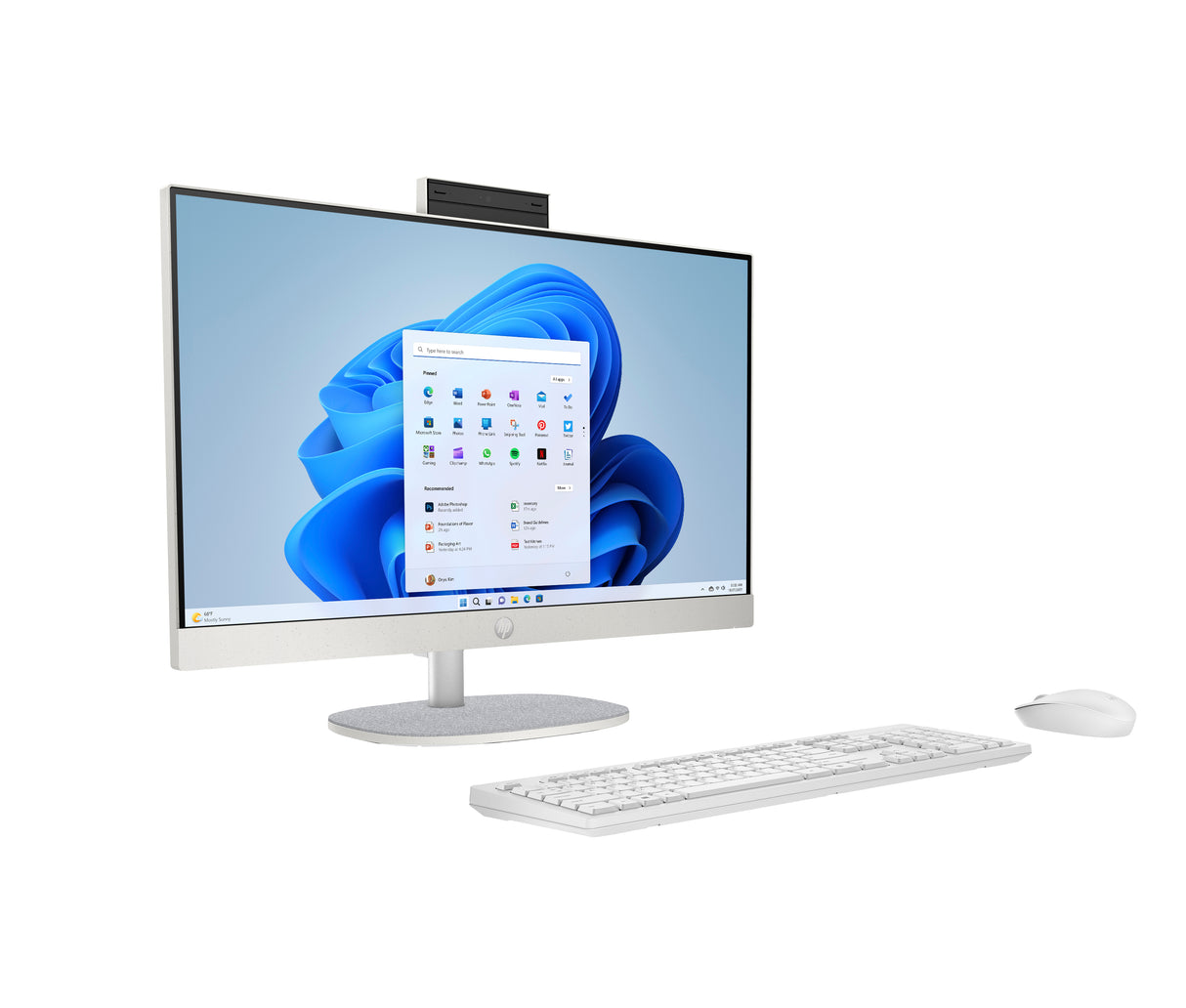 PC Tout-en-un HP 24-cr0090nf - Windows 11 - 23,8 FHD IPS - Ryzen 5 7520U - RAM 16Go - 512Go SSD - Clavier et souris sans fil