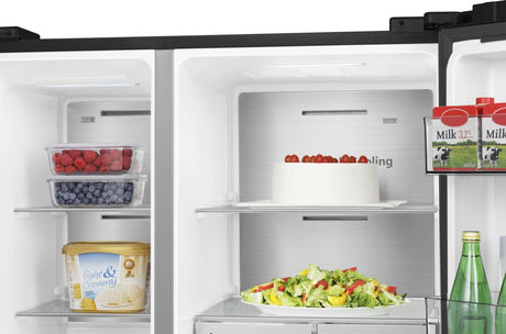 Réfrigérateur Américain - HISENSE - RS818N4TFC - 632 L - Classe C - 91 x 73 x 179 cm - Inox noir