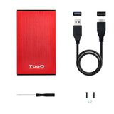 Boitier externe USB 3.1 TooQ TQE-2527 - S-ATA 2,5" (Rouge)