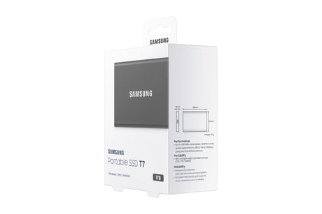 SAMSUNG - T7 Gris - SSD Externe - 1 To - USB 3.2 - Vitesse lecture jusqu'a 1 050 Mo/s