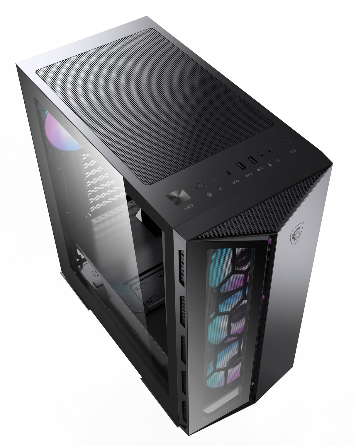 Boitier Moyen Tour ATX MSI MPG Gungnir 110R RGB avec panneaux vitrés (Noir)