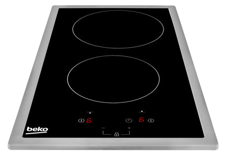 Table de cuisson BEKO HDMC32400TX - 2 foyers vitrocéramique - Commandes tactiles - Noir - Minuterie intégrée