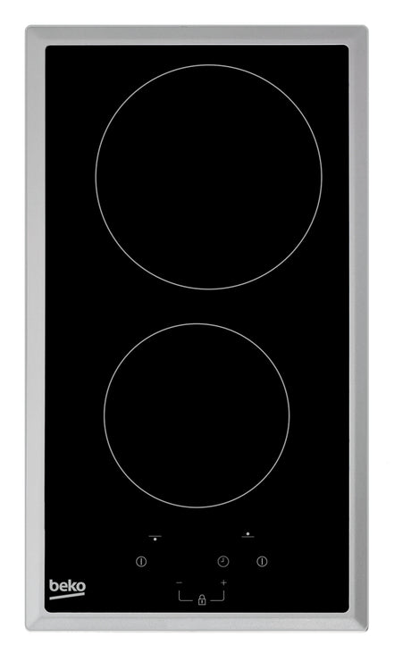 Table de cuisson BEKO HDMC32400TX - 2 foyers vitrocéramique - Commandes tactiles - Noir - Minuterie intégrée
