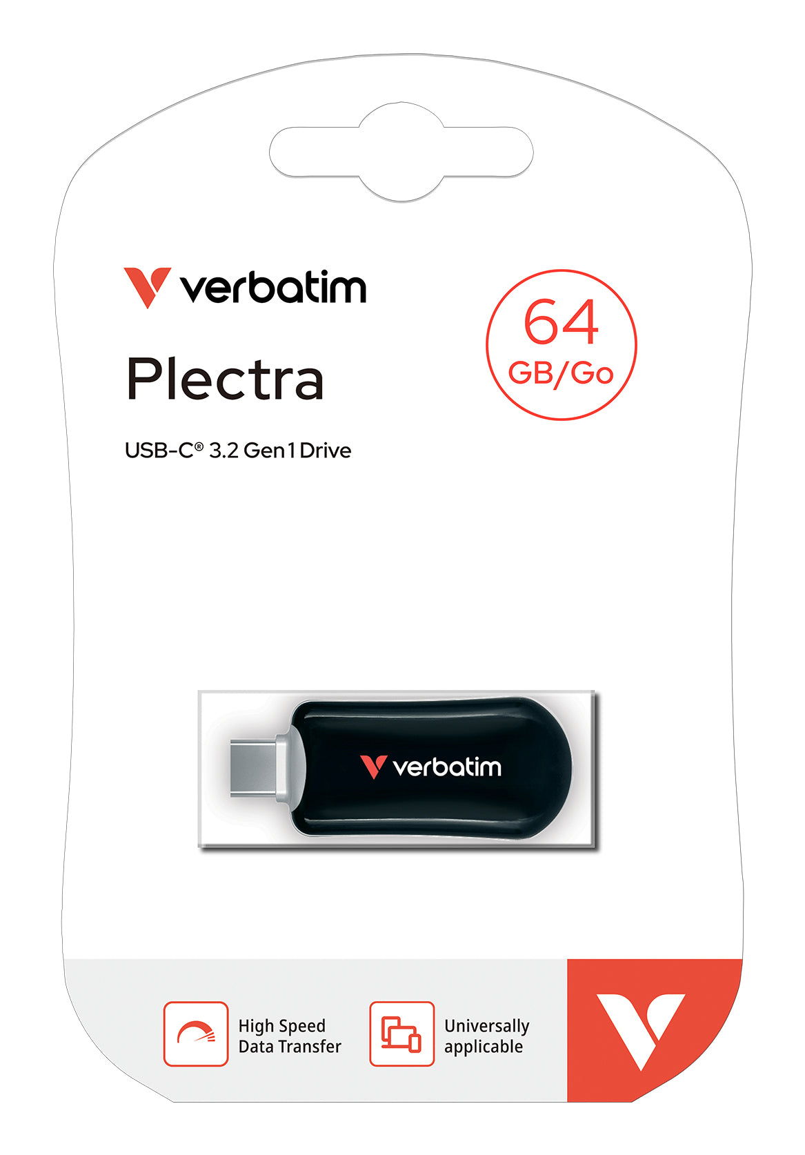 Clé USB-C 3.2 Verbatim Plectra - 64Go (Noir)