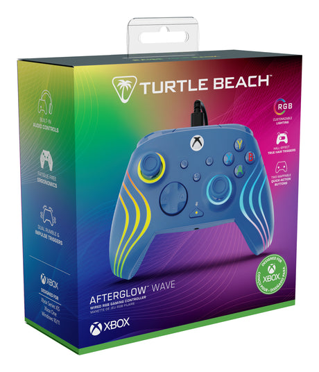 Manette de jeu - Xbox Series X|S, Xbox One et PC - Afterglow Wave - RGB - Filaire - Bleu - TURTLE BEACH