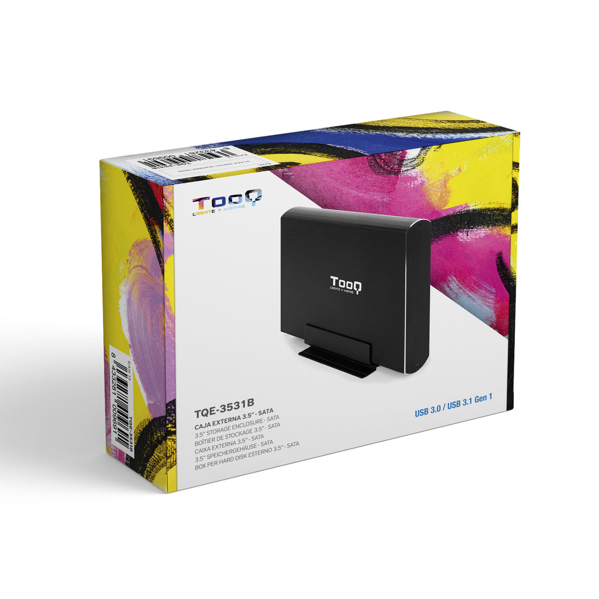 Boitier externe USB 3.1 TooQ TQE-3530 - S-ATA 3,5" (Noir)