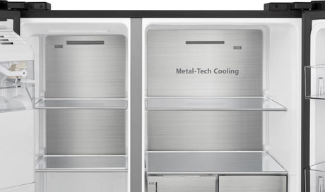 Réfrigérateur Américain - HISENSE - RS818N4TFC - 632 L - Classe C - 91 x 73 x 179 cm - Inox noir