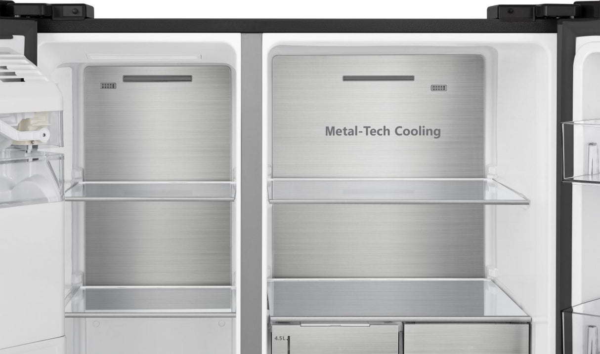 Réfrigérateur Américain - HISENSE - RS818N4TFC - 632 L - Classe C - 91 x 73 x 179 cm - Inox noir
