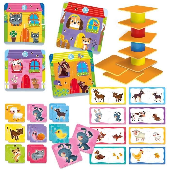 La Ferme 4 en 1 - Coffret éducatif - CAROTINA BABY - Puzzle et associations