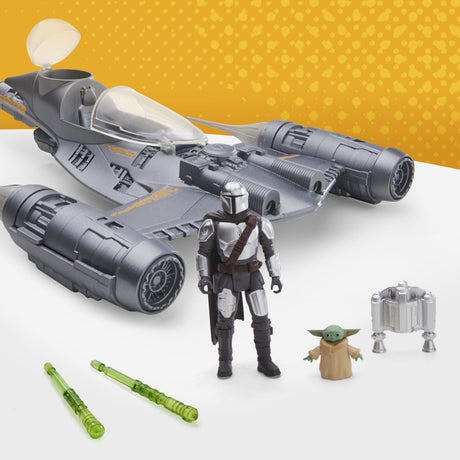 Vaisseau The Mandalorian's N-1 Starfighter, figurines Grogu et Mandalorien de 10 cm, jouet pour enfant des 4 ans, Star Wars Epic Her