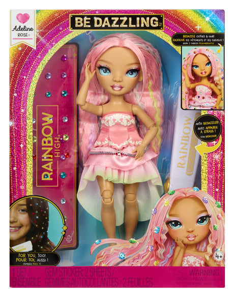 Rainbow High - Poupée Mannequin Be Dazzling - Adeline Rose - 28 cm - Pierres précieuses scintillantes et accessoires inclus