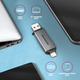 Lecteur de Cartes USB-C 3.2 Axagon CRE-DAC (Gris)