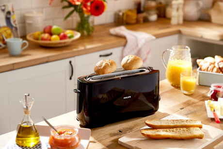 Grille-pain - PHILIPS - HD2590/90 - Collection Daily petit déjeuner - 1 fente longue - 830W - Noir