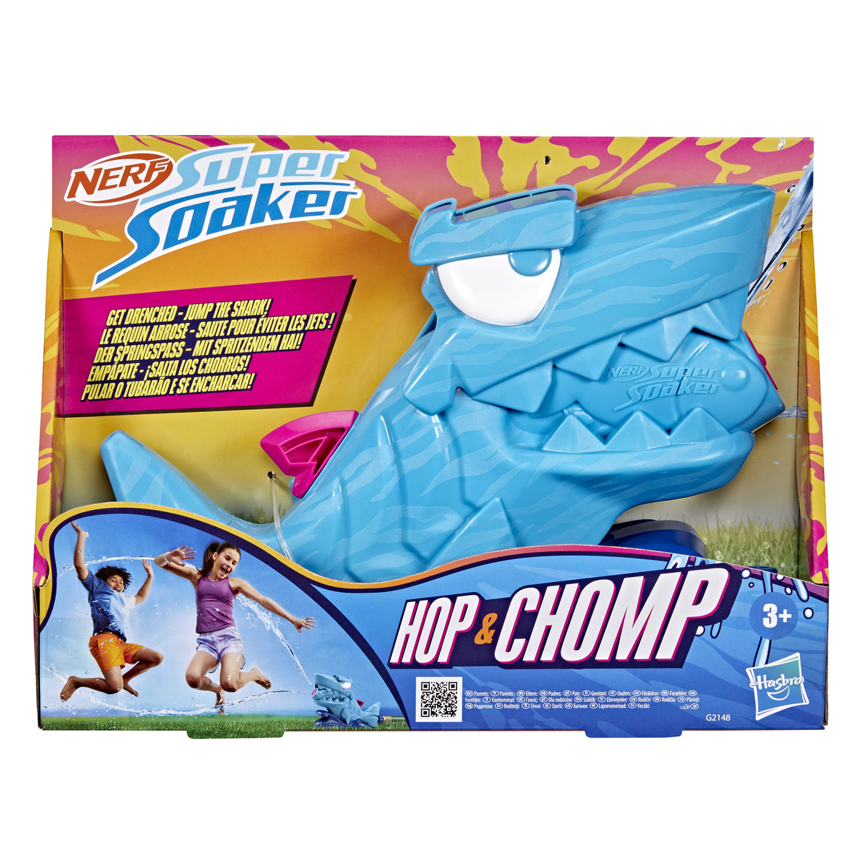Nerf SOA Hop & Chomp, Jets d'eau, mâchoire articulée, se raccorde au Tuyau d'arrosage, Nerf Super Soaker, des 3 ans