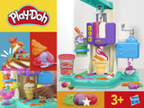 PlayDoh Mes Glaces Arc-en-Ciel, Pâte a modeler, Machine a Creme Glacée factice, 5 pots de 56 g  et accessoires, des 3 ans
