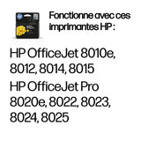 HP 912XL Cartouche d'encre jaune -grande capacité authentique (3YL83AE) pour HP OfficeJet 8010 series/ OfficeJet Pro 8020 series
