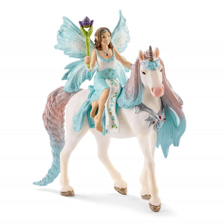 Figurine Fée Eyela avec licorne de princesse, Coffret princesse volante avec figurine licorne et baguette magique, Schleich 70569 Ba