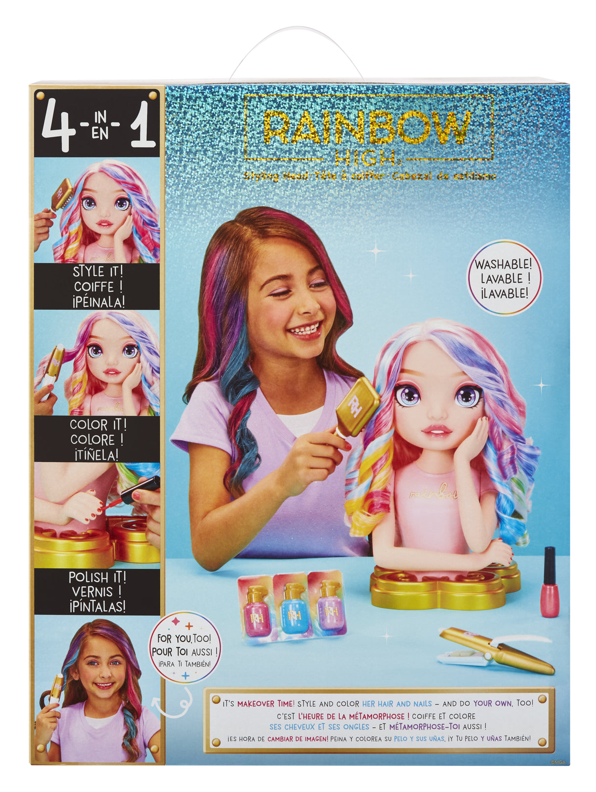 Rainbow High - Tete a coiffer Bella - 33cm - Colore ongles et cheveux - Des 4 ans