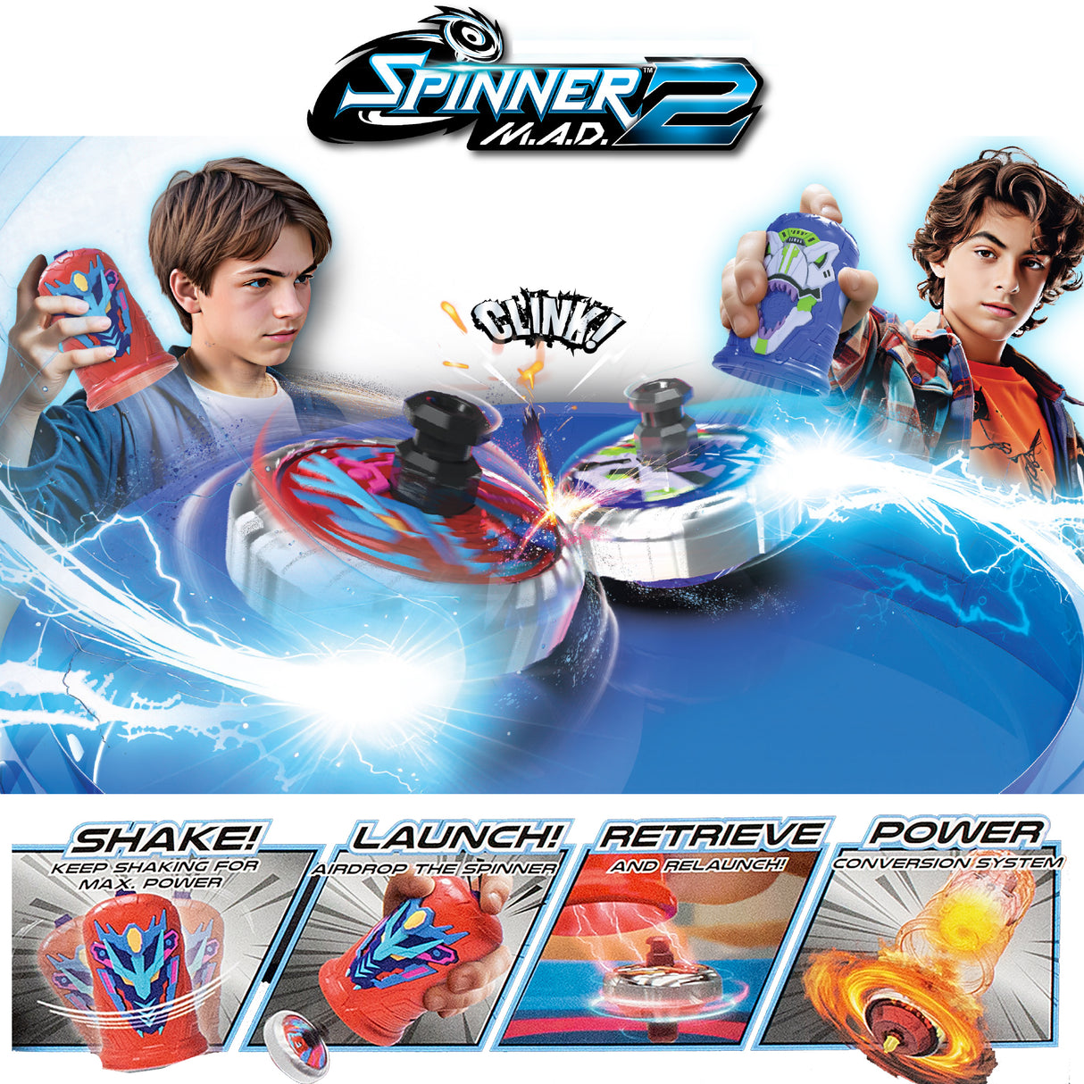 Jeu d'ambiance - SILVERLIT - SPINNER MAD 2 - 2 toupies - 1 arene - a partir de 5 ans