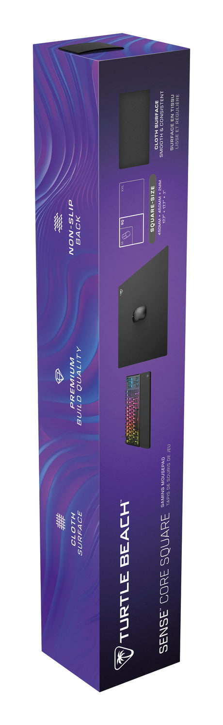 Tapis de souris de jeu - Turtle Beach SenseCore Square - Surface micro-tissée, équilibré, confortable