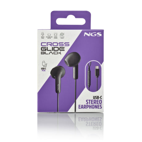 Ecouteur filaire avec micro NGS Cross Glide USB-C (Noir)