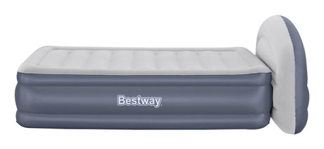 Matelas gonflable - BESTWAY - 671BD Queen - Pompe électrique intégrée - Tete de lit LoungeLux - Tritech durable