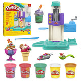 PlayDoh Mes Glaces Arc-en-Ciel, Pâte a modeler, Machine a Creme Glacée factice, 5 pots de 56 g  et accessoires, des 3 ans