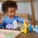 Fisher-Price - Puzzle Animaux en Bois - Tri de formes avec 13 pieces - Fisher-Price - JFG10