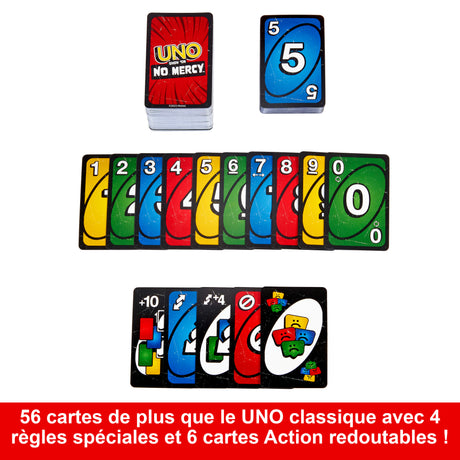 Mattel Games - UNO No Mercy - Jeu de cartes pour toute la famille