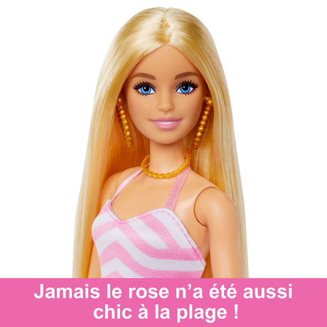 Barbie-Barbie Plage-Poupée blonde en maillot de bain et accessoires HPL73