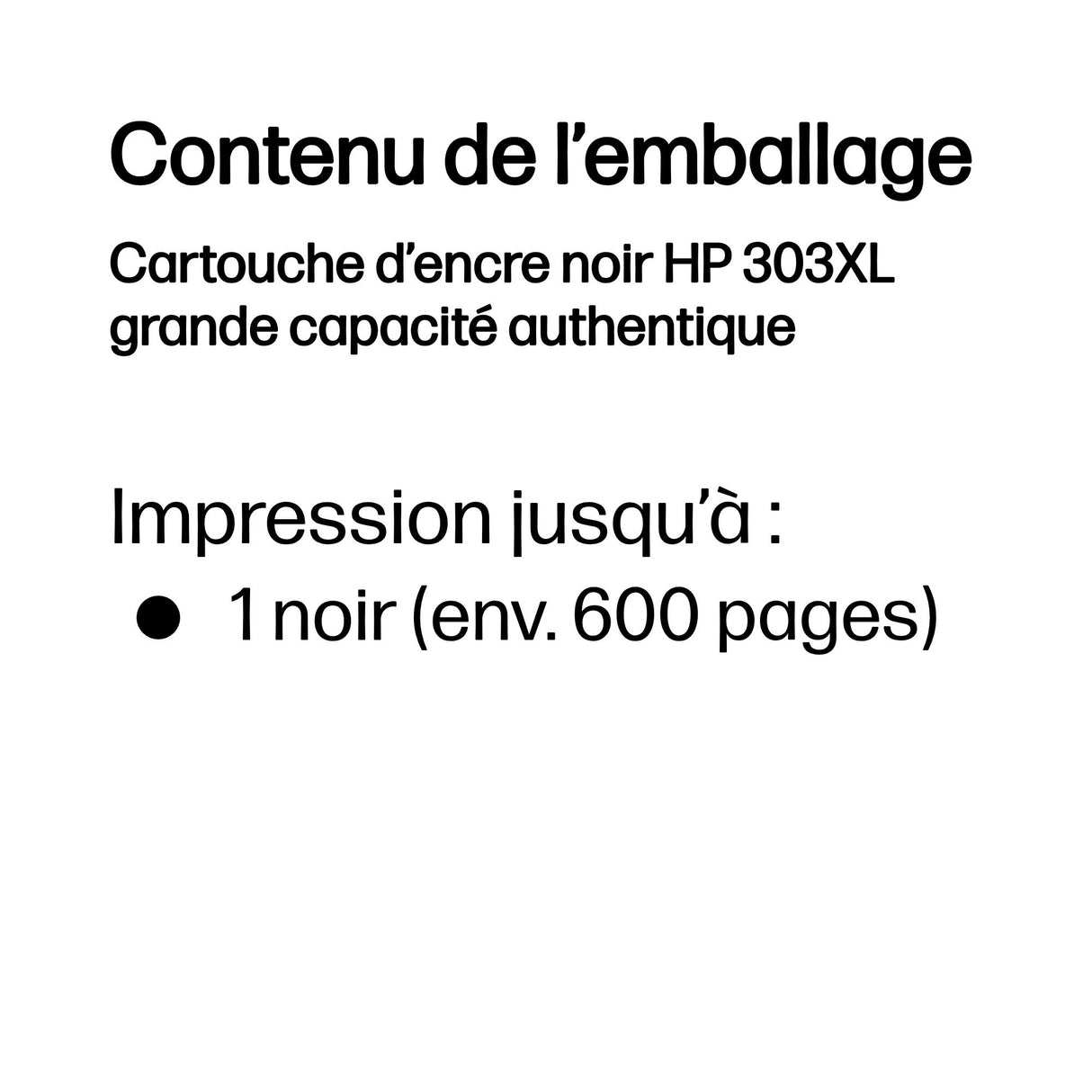 Cartouche d'encre HP 303 XL (Noir)
