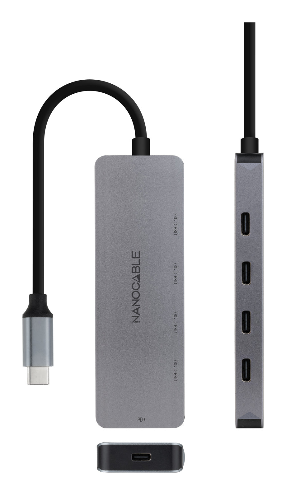 Hub USB-C 3.2 Nanocable - 3 ports (Gris)