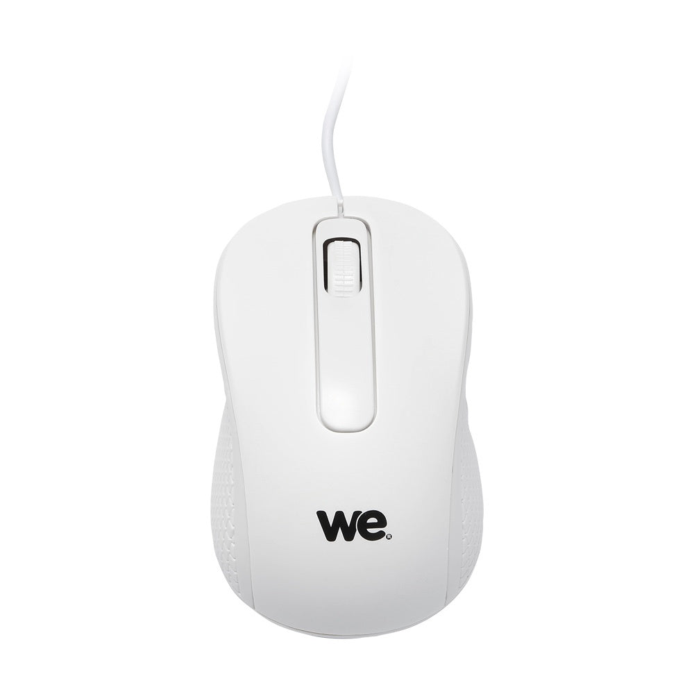 Souris filaire WE 1200DPI , USB, longeur c ble 1.5m finition métallique blanche