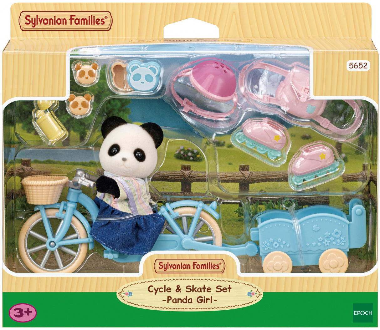 La fille panda, son vélo et sa remorque - Sylvanian Families - 5652