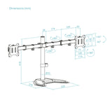 Support double-écran à poser Tooq DB1702TN 17"-32" (9kg max) (Noir)