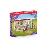Sellerie du centre équestre, coffret avec 85 éléments inclus dont 1 cheval et 1 personnage, figurines pour enfants des 5 ans -