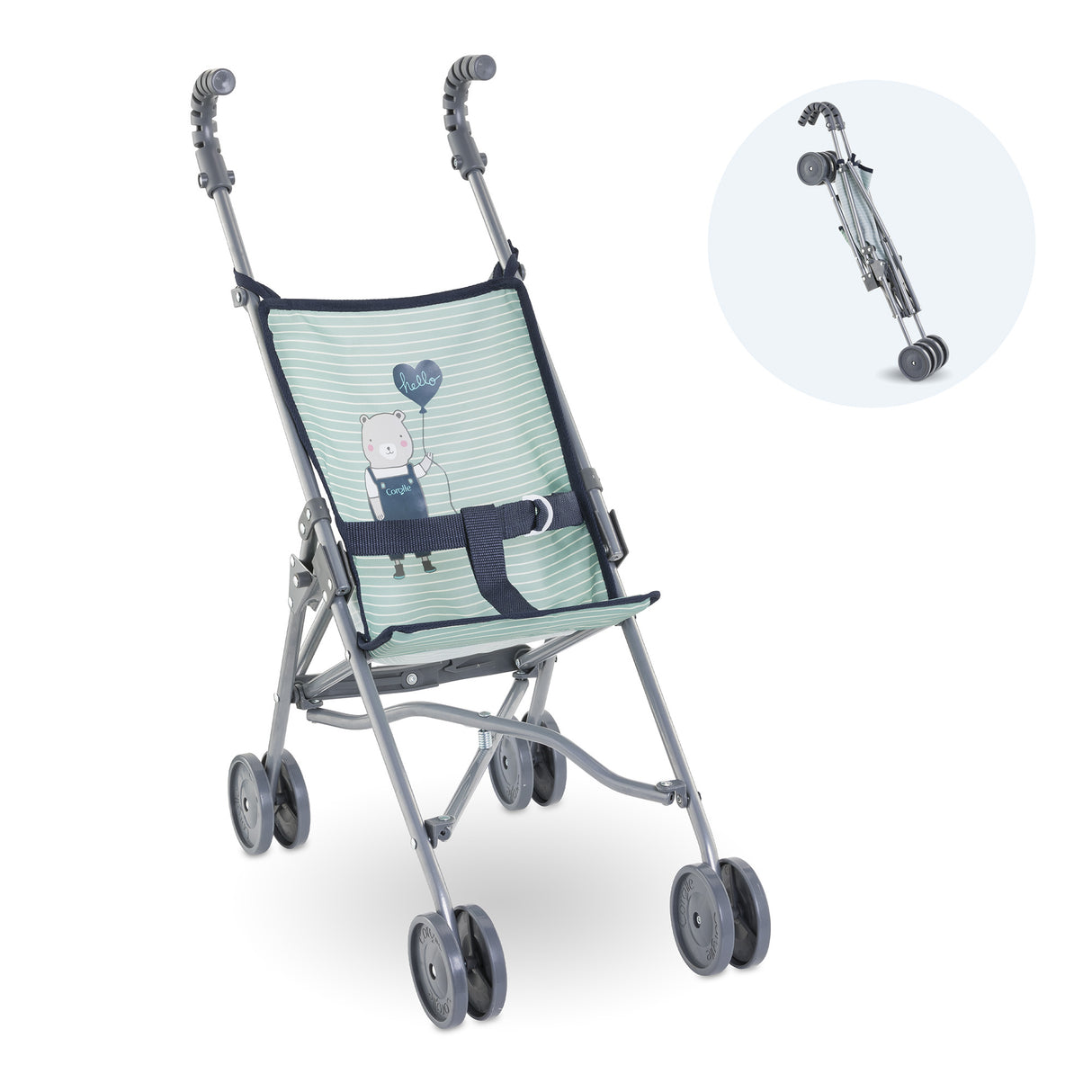 Poussette canne - COROLLE - Sauge - Légere - Pliable - Pour poupons 36/52 cm