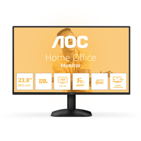 Ecran PC Bureautique - AOC - 23,8'' - FHD - 120Hz - Dalle IPS - 1ms - 24B31H